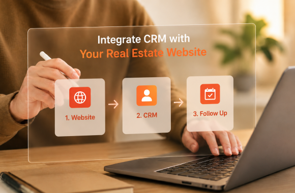 How to integrate CRM with a real estate website. Cover image