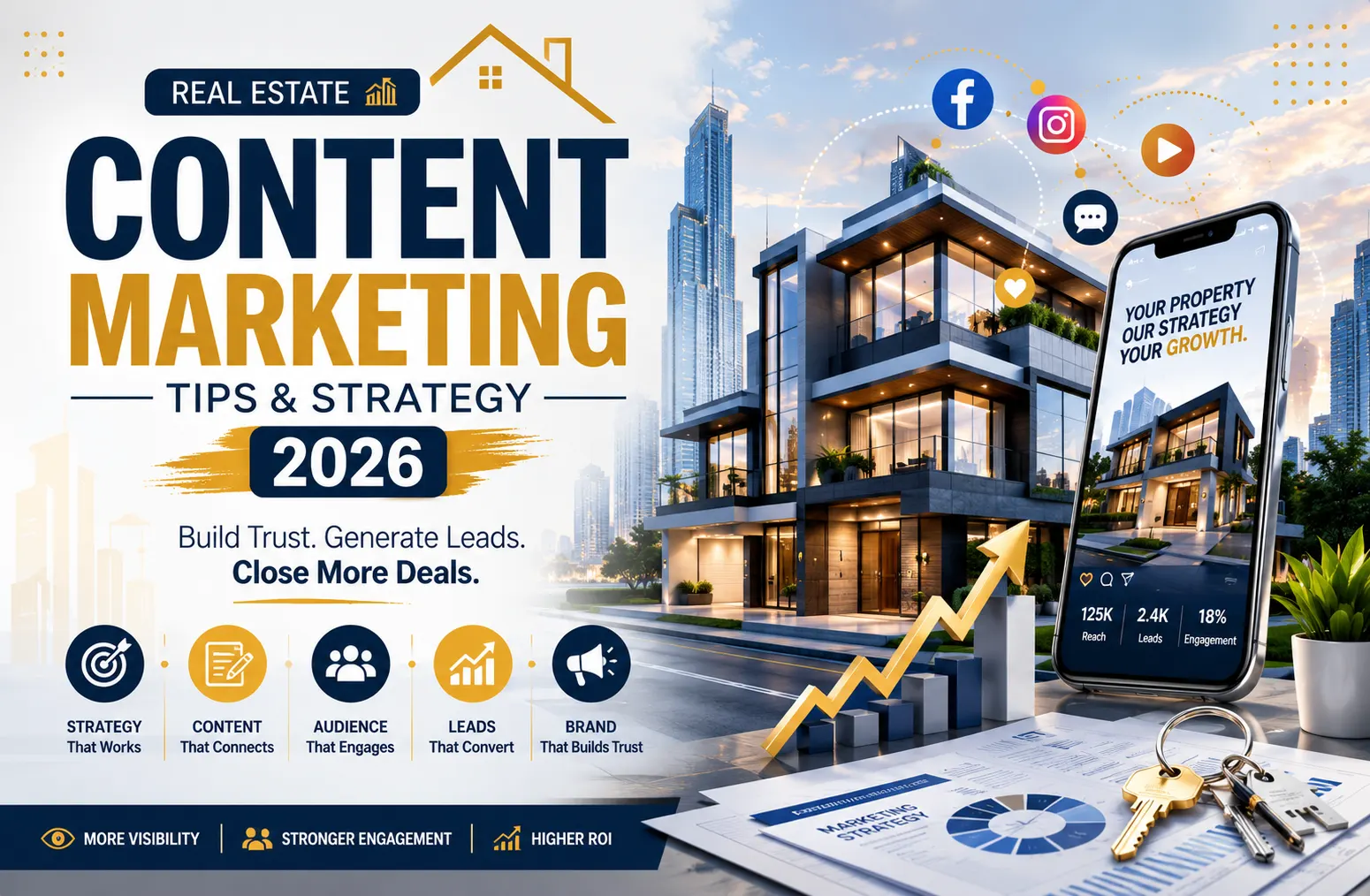 Real estate content marketing: tips and strategy 2026. Article cover