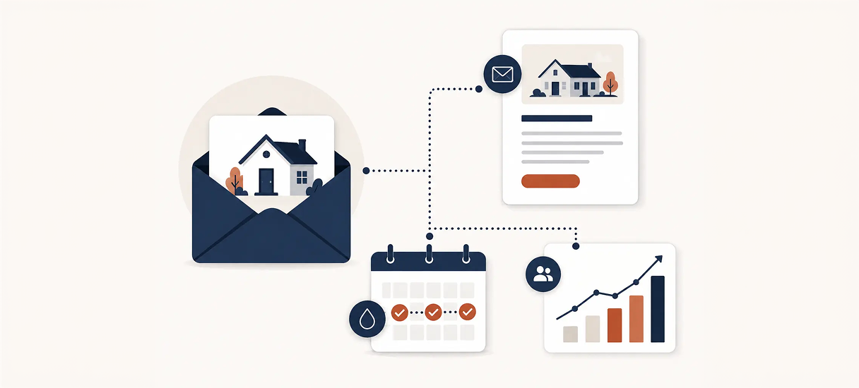 Cover image for "The Real Estate Email Marketing Playbook: Newsletters, Drip Sequences & Templates for 2026"
