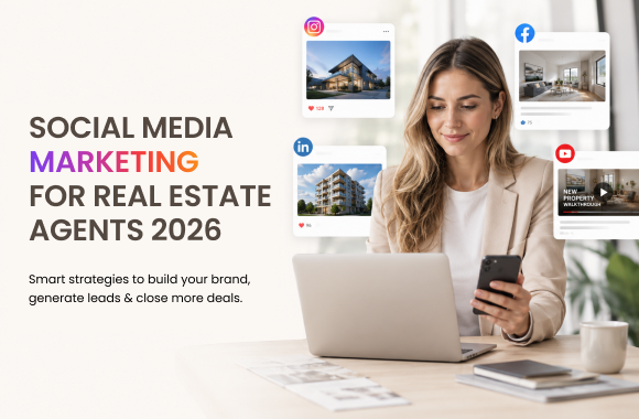 Social media marketing for real estate agents 2026. Cover image