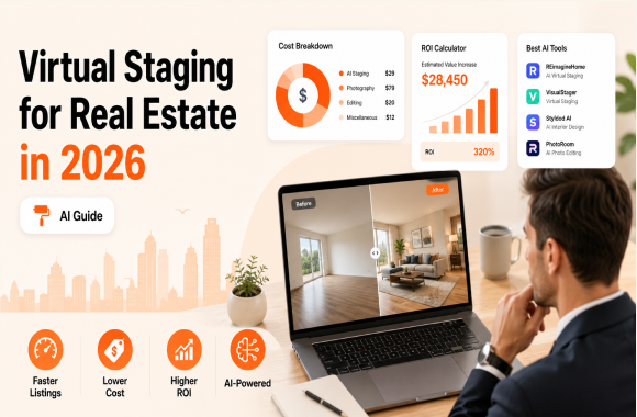 Virtual Staging for Real Estate in 2026: Cost, ROI, and the Best AI Tools. Cover image