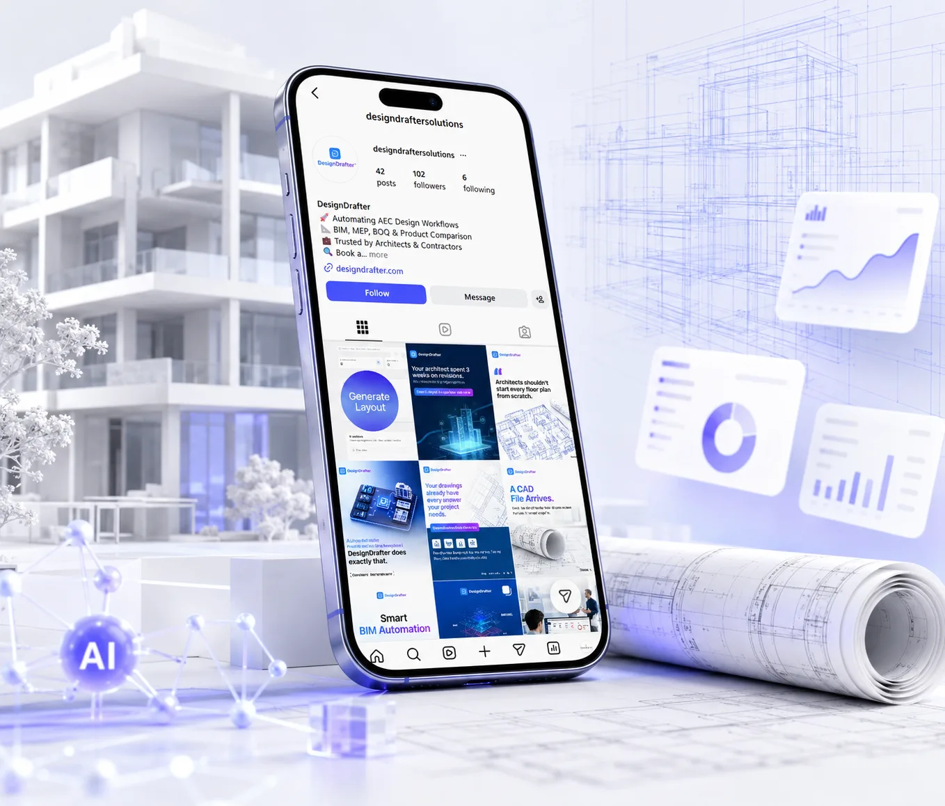 Social Media Marketing for an AI SaaS Platform in the AEC Industry